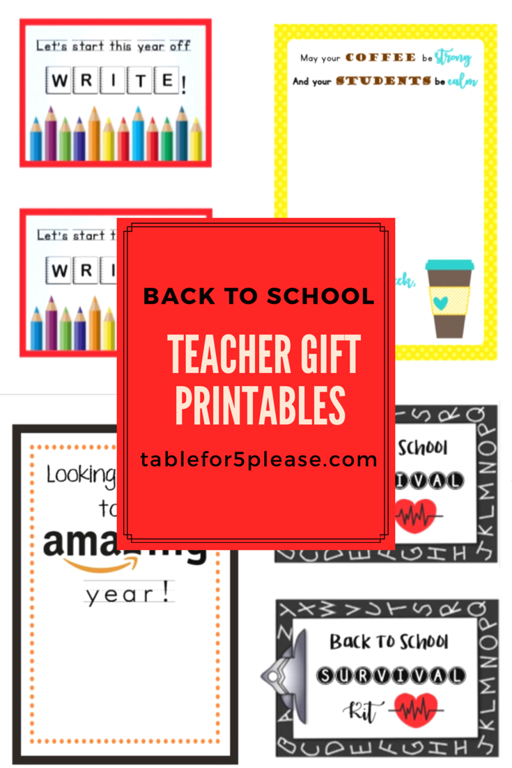 Back to School Teacher Gifts - Table for 5 Please